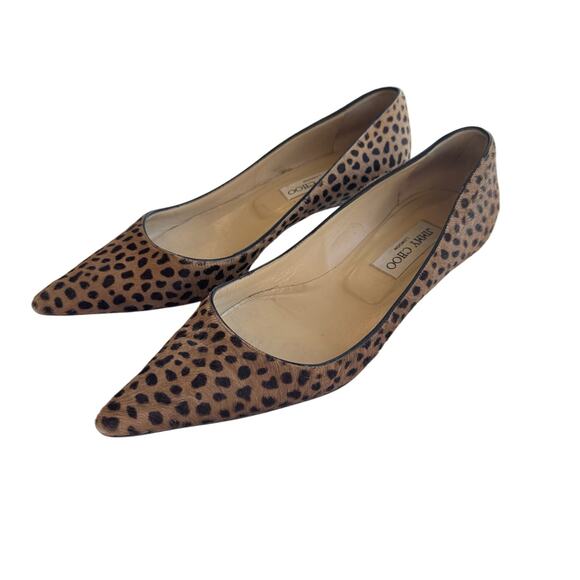 Jimmy Choo Shoes - Jimmy Choo Leopard Pony Hair Pumps Size 38 Made in Italy Pointed Toe Heels